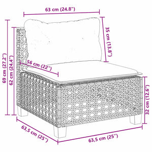 Σαλόνι Κήπου Σετ 8 τεμ. Μπεζ Συνθετικό Ρατάν με Μαξιλάρια