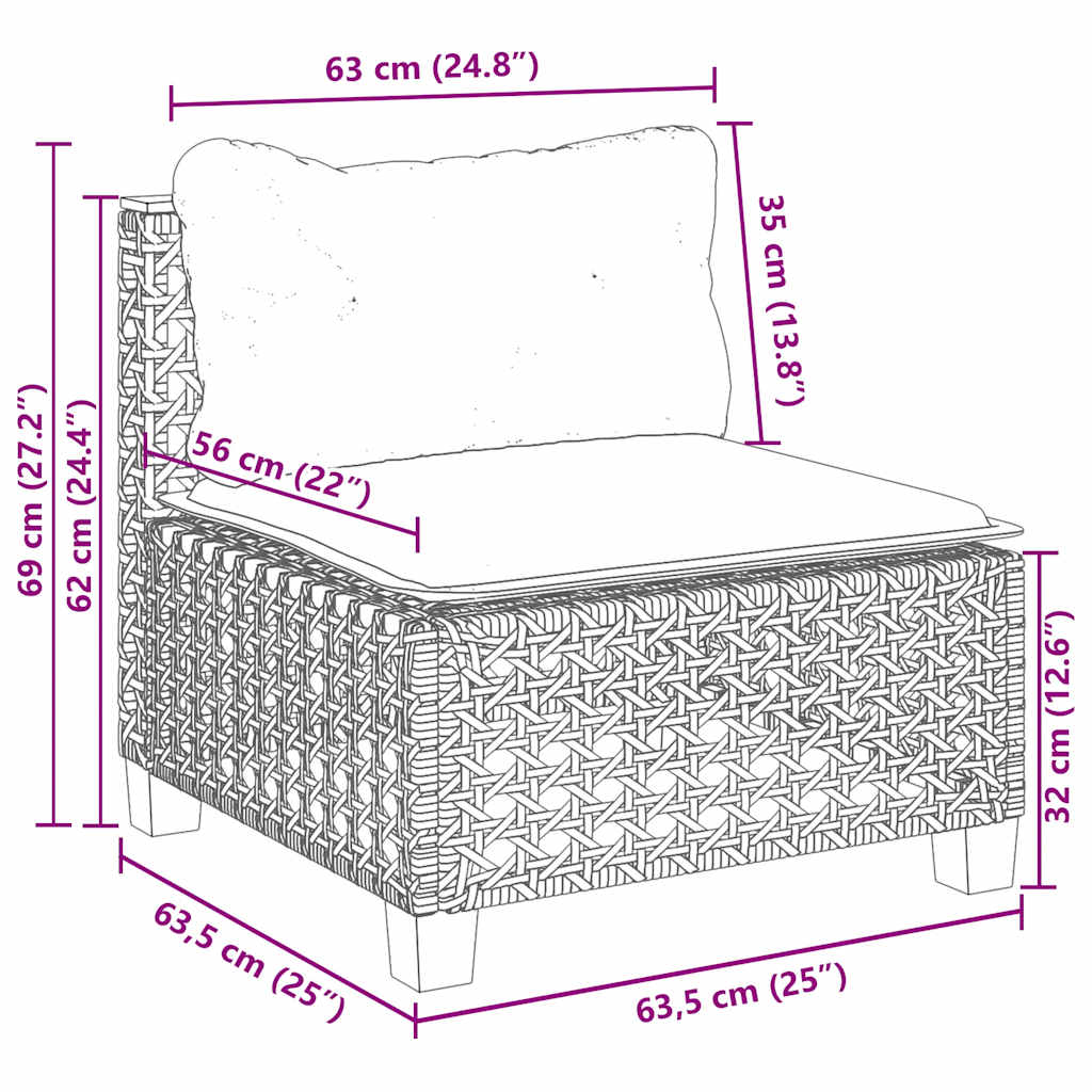 Σαλόνι Κήπου Σετ 11 τεμ. Μπεζ Συνθετικό Ρατάν με Μαξιλάρια
