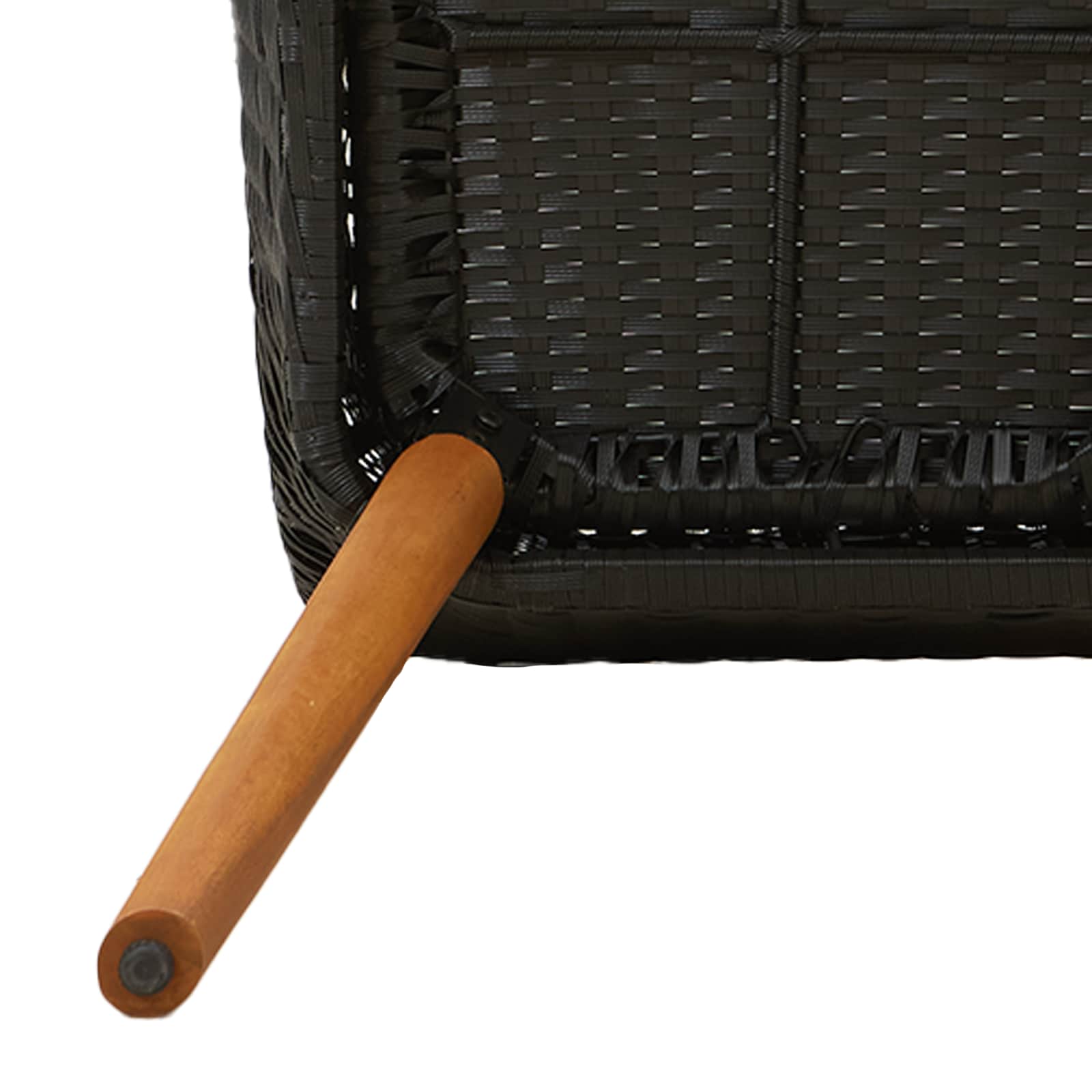 Σέτ φαγητού για κήπο με μαξιλάρι 7 pcs Μαύρο συνθετικό ρατάν