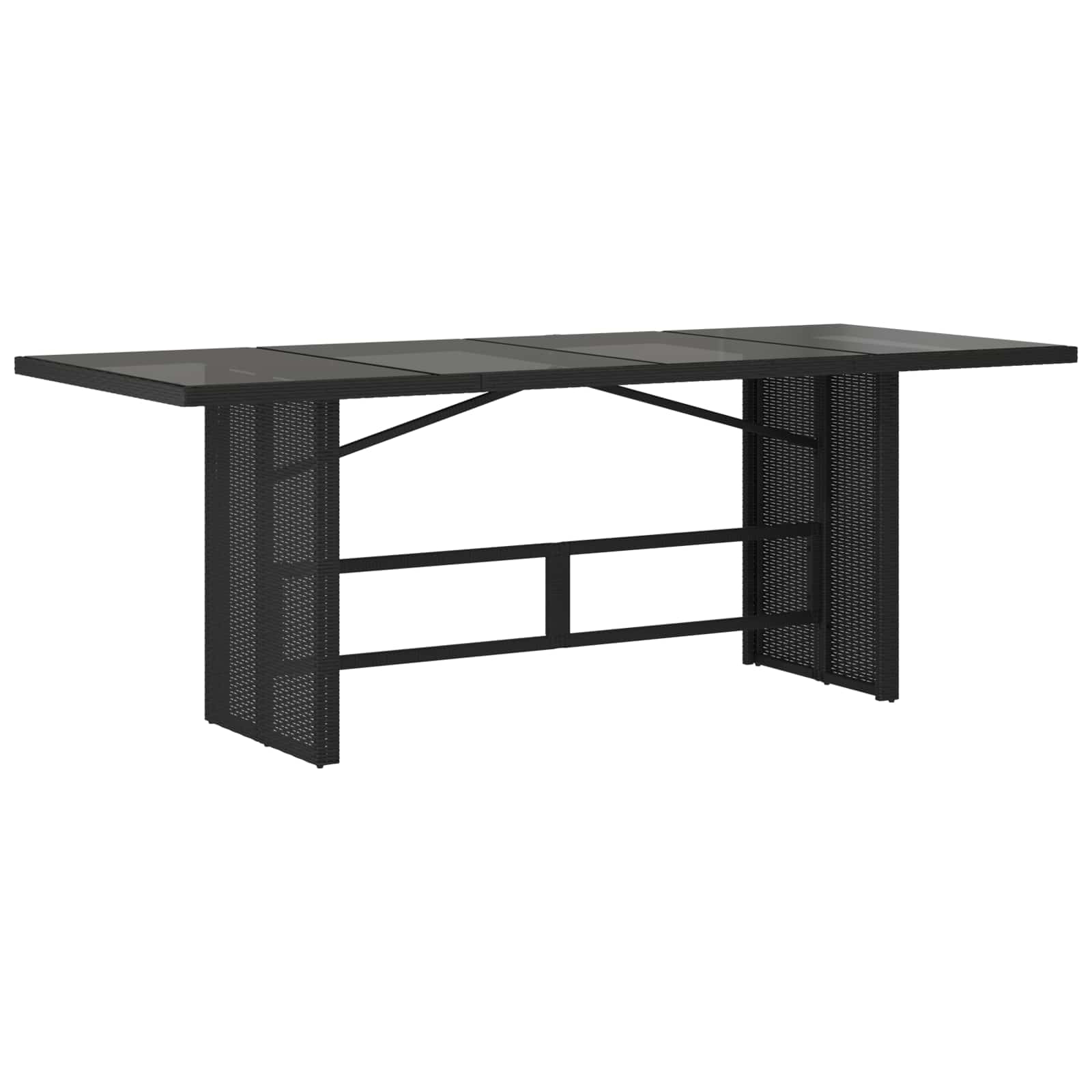 Σέτ φαγητού για κήπο με μαξιλάρι 7 pcs Μαύρο συνθετικό ρατάν