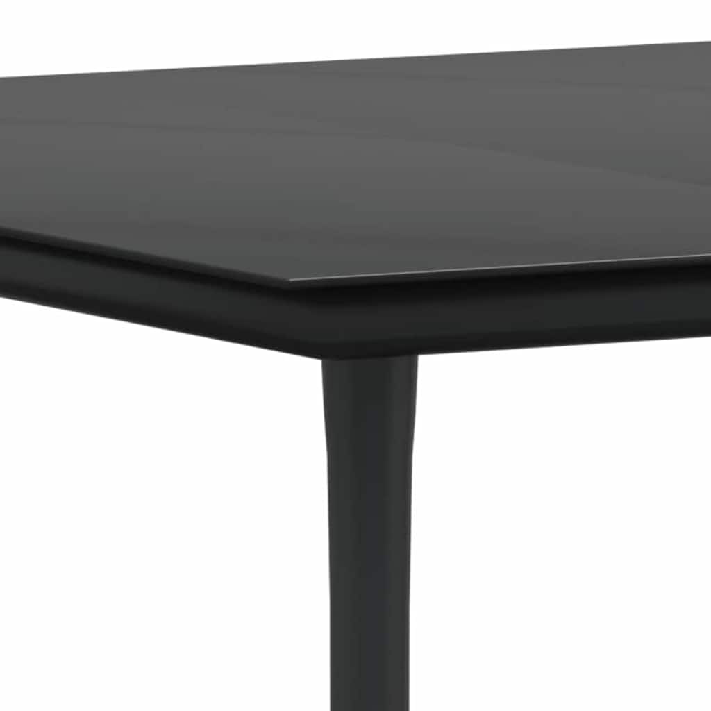 Σέτ φαγητού για κήπο με μαξιλάρι 7 pcs Μαύρο συνθετικό ρατάν