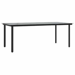 Σέτ φαγητού για κήπο 9 τμχ. Μαύρο συνθετικό ρατάν