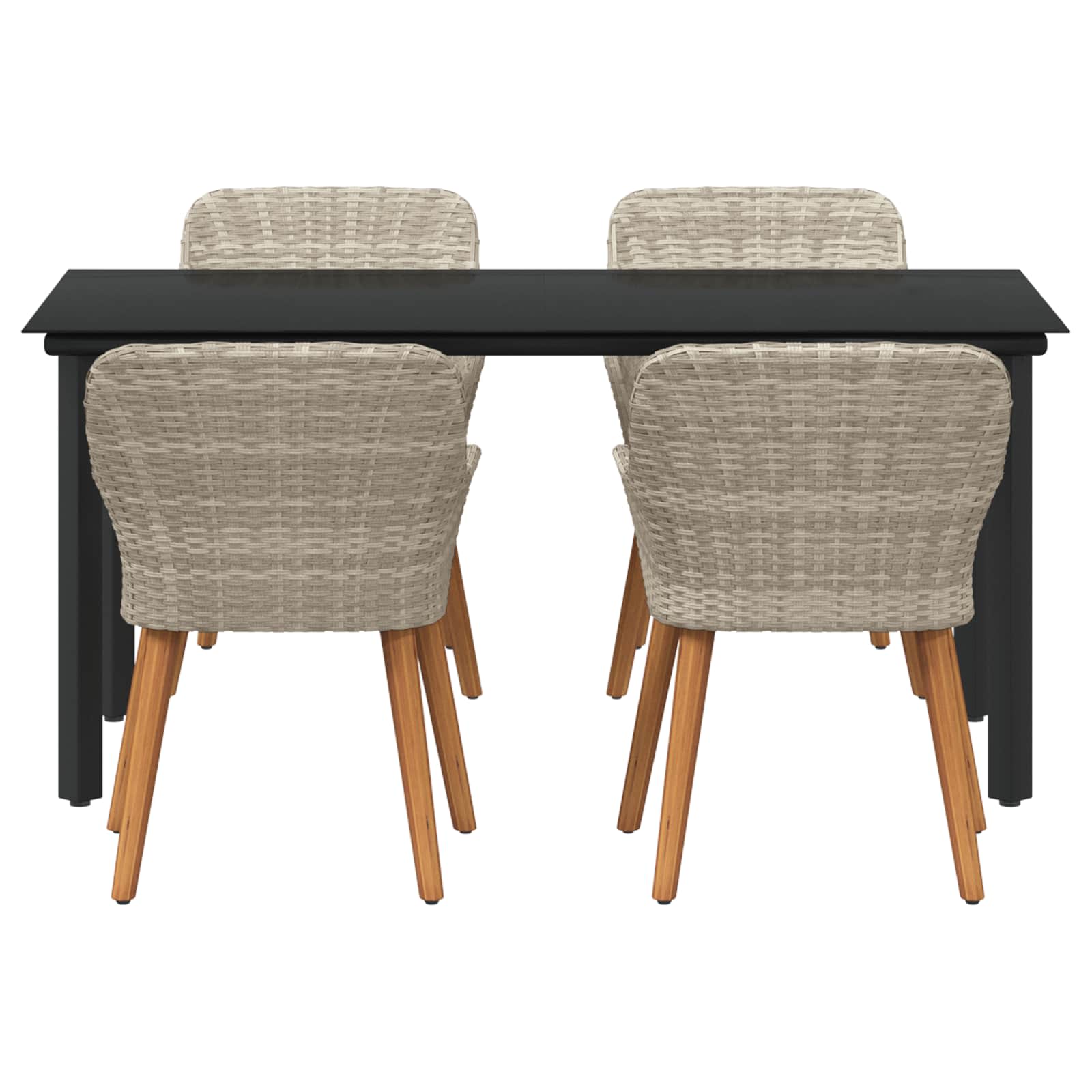 Σέτ φαγητού για κήπο 5 pcs Ανοιχτό γκρι συνθετικό ρατάν