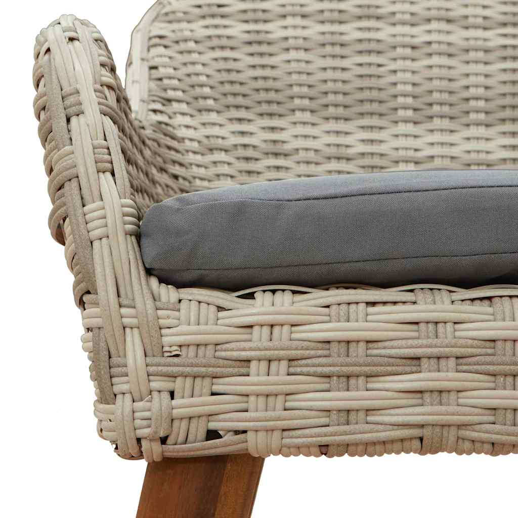 Σέτ φαγητού για κήπο 7 pcs Ανοιχτό γκρι συνθετικό ρατάν