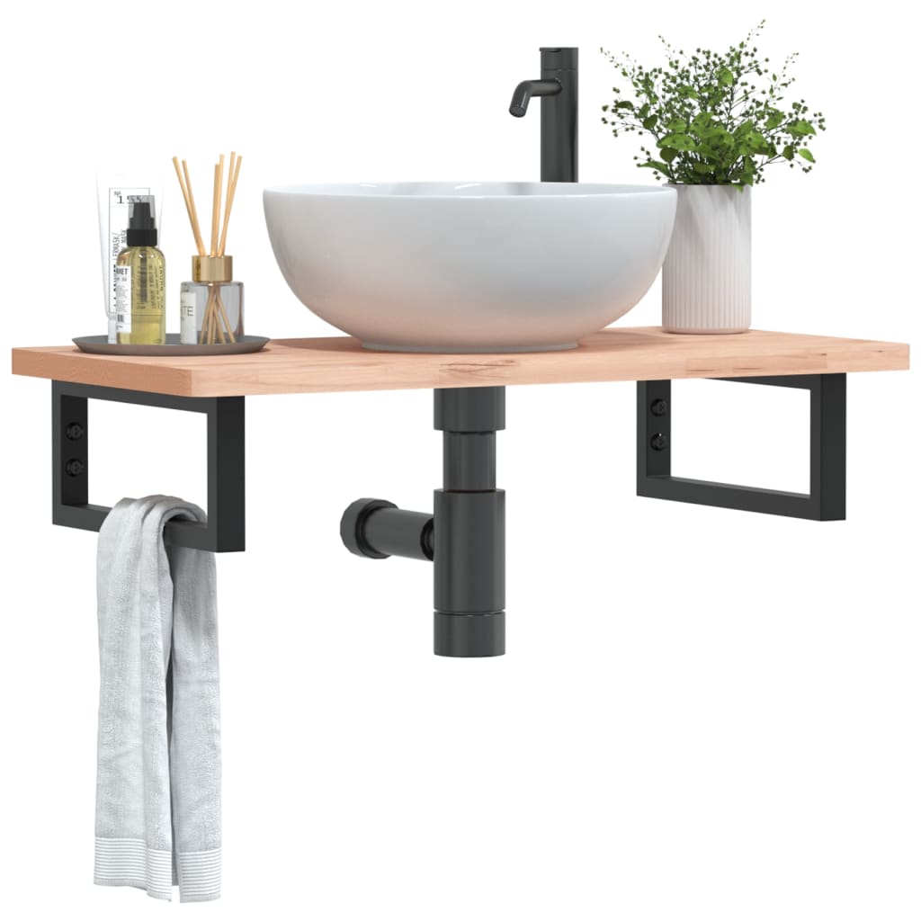 Βραχίονες Ραφιών για Νιπτήρα Ορθ. 2 Τεμ. Μαύρο Χάλυβας