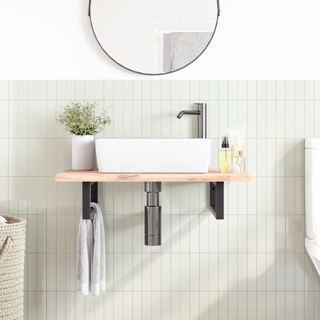 Βραχίονες Ραφιών για Νιπτήρα Ορθ. 2 Τεμ. Μαύρο Χάλυβας