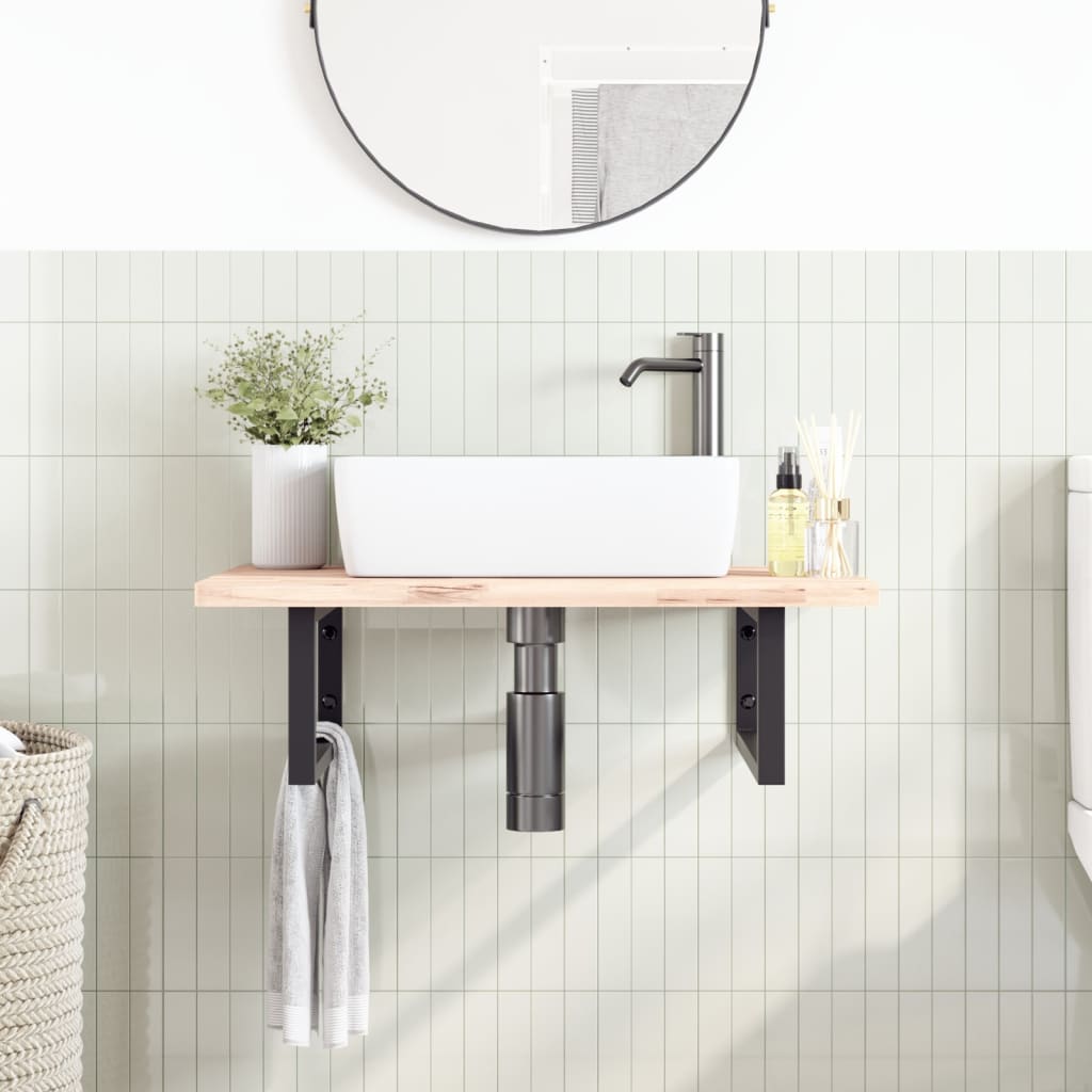 Βραχίονες Ραφιών για Νιπτήρα Ορθ. 2 Τεμ. Μαύρο Χάλυβας