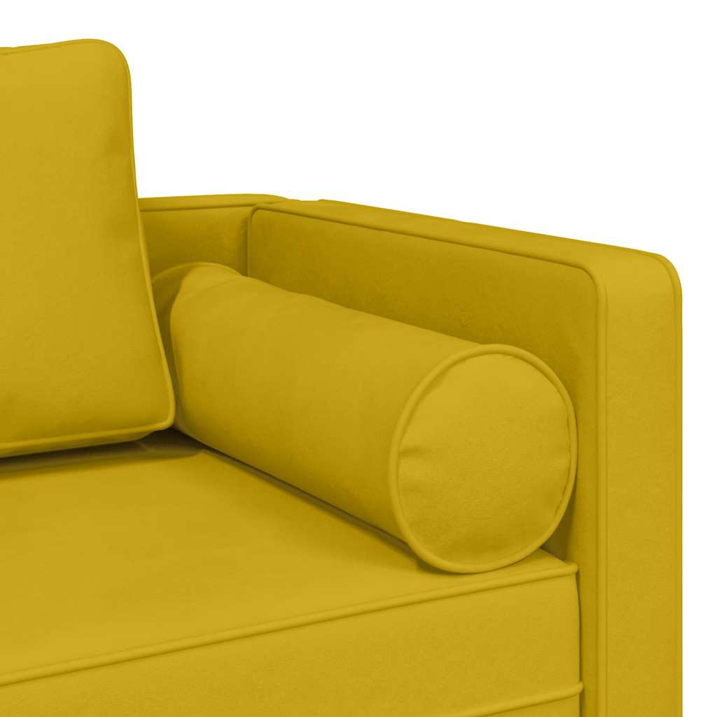 Ανάκλιντρο Κίτρινο Υφασμάτινο με Βελούδινο