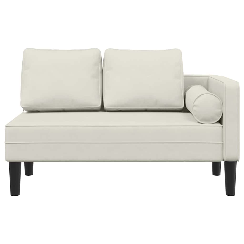 Ανάκλιντρο Κρεμ Υφασμάτινο με Βελούδινο