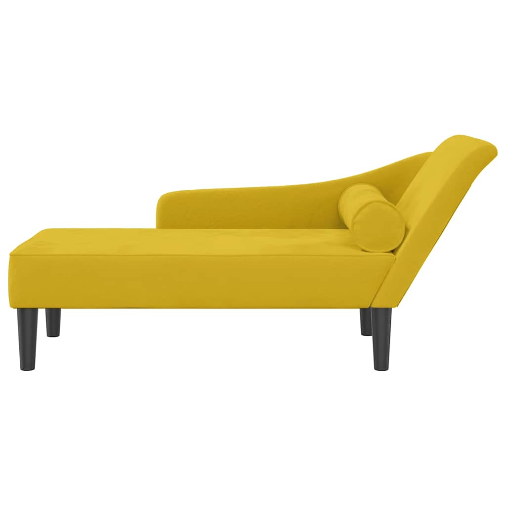 Ανάκλιντρο Κίτρινο Υφασμάτινο με Βελούδινο