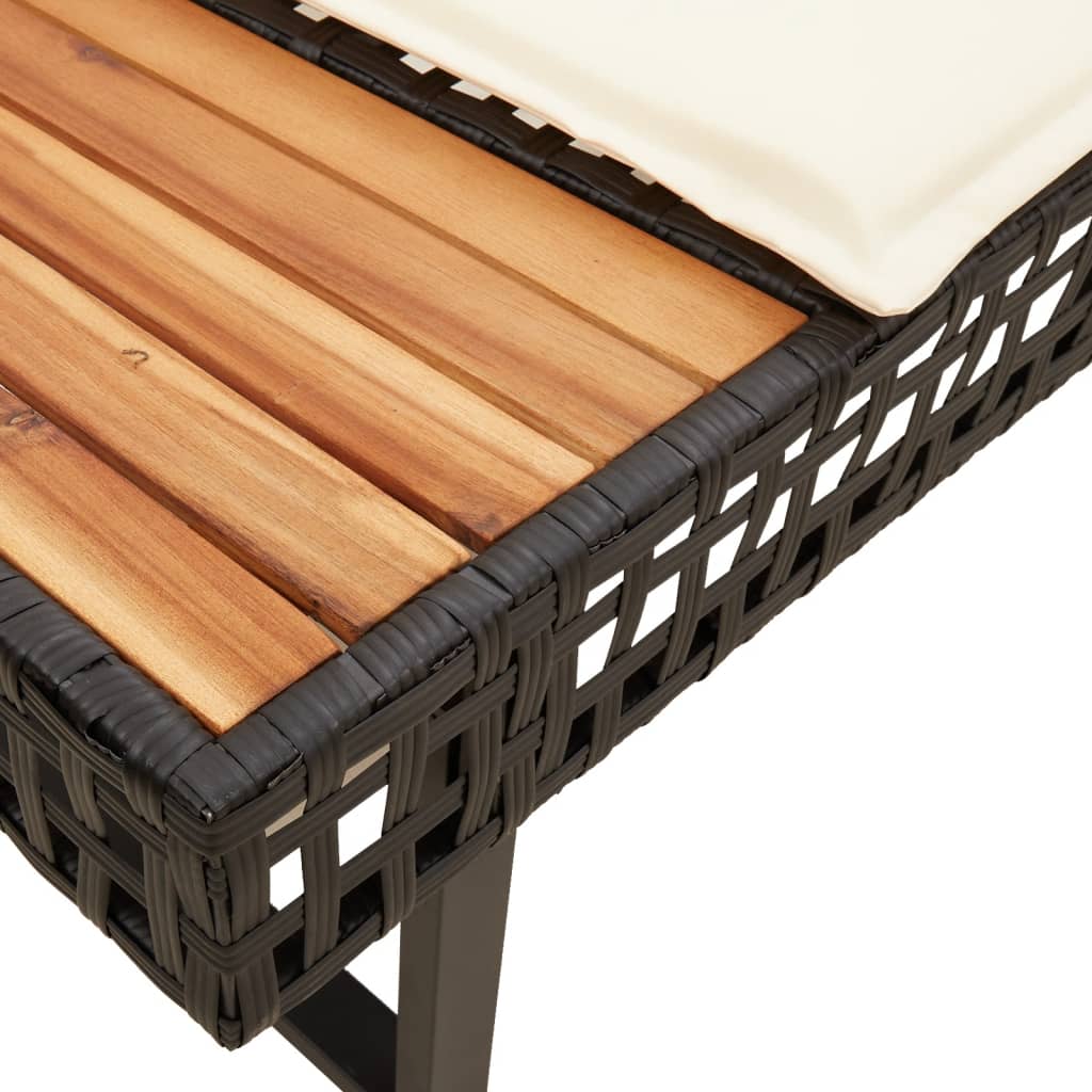 Σετ Καναπέ Κήπου 2 Τεμαχίων Μαύρο Συνθετικό Ρατάν με Μαξιλάρια