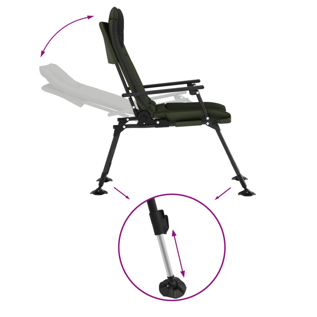 Καρέκλα Ψαρέματος με Μπράτσα Πτυσσόμενη Πράσινη