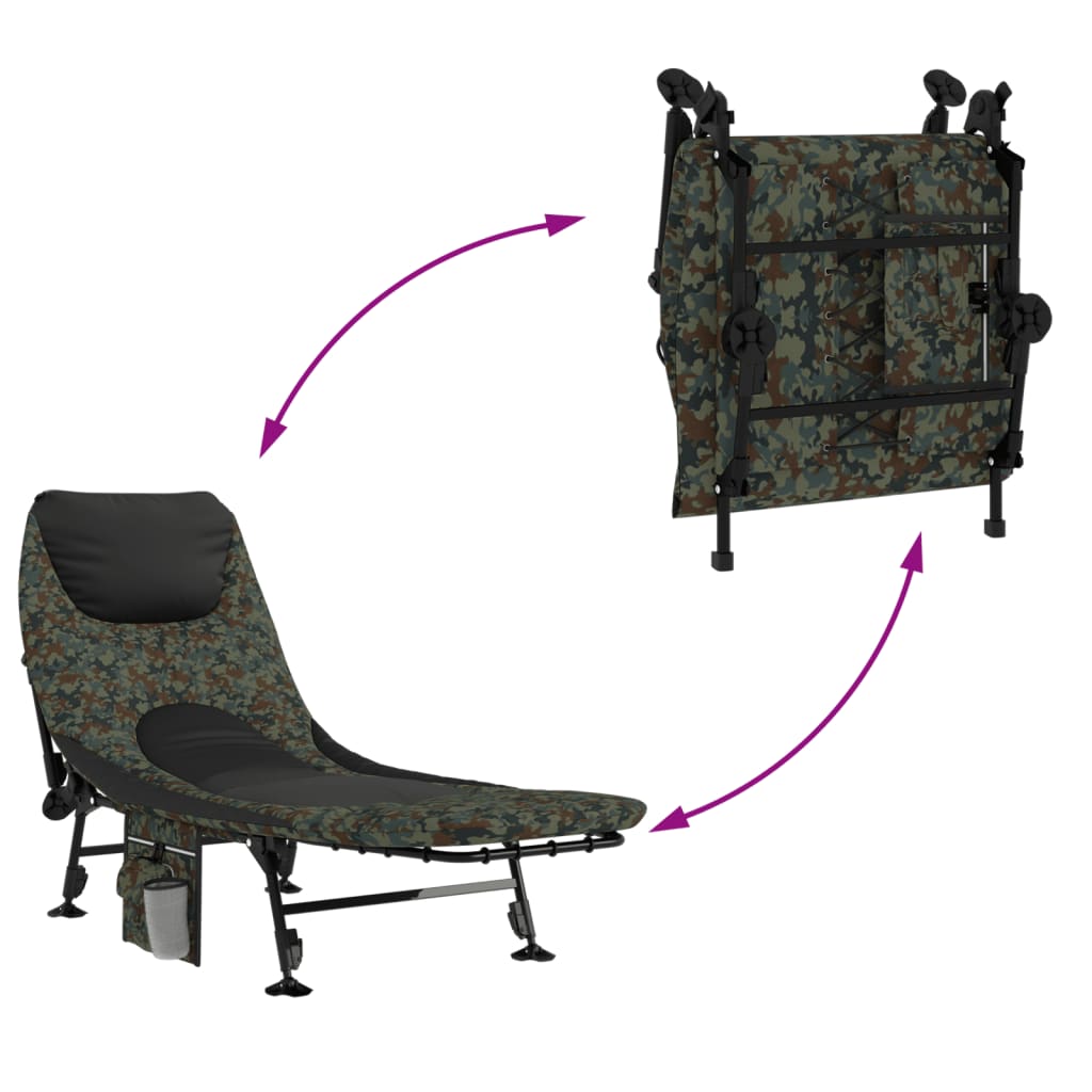 Ξαπλώστρα Ψαρέματος με Ρυθμιζ.Πόδια Λάσπης Πτυσσόμενη Καμουφλάζ