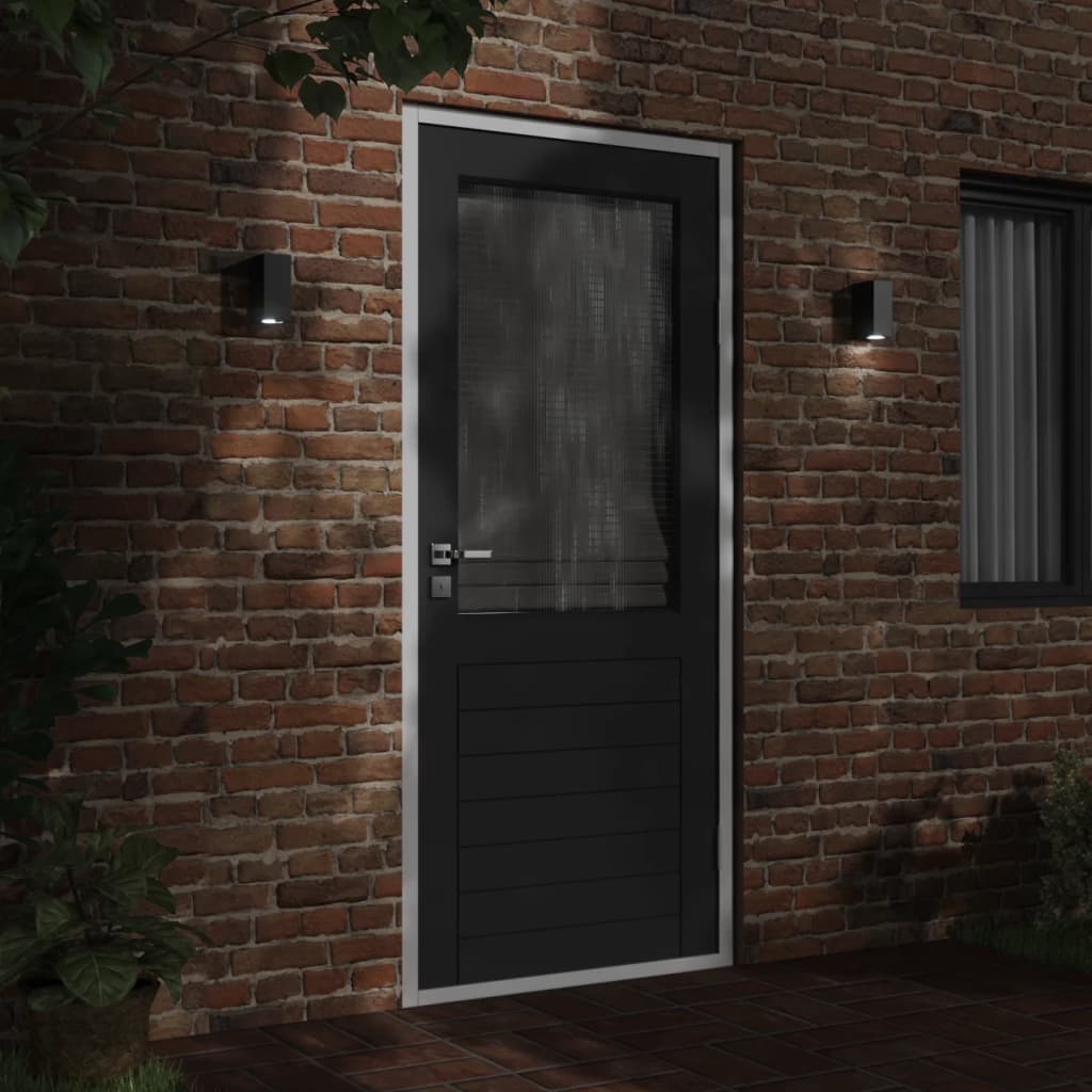 Φωτιστικά Εξ. Χώρου 2 Τεμ. Μαύρα από Χυτό Αλουμίνιο