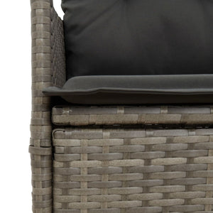 Σετ Τραπεζαρίας Κήπου 9 τεμ. Γκρι Συνθ. Ρατάν με Μαξιλάρια
