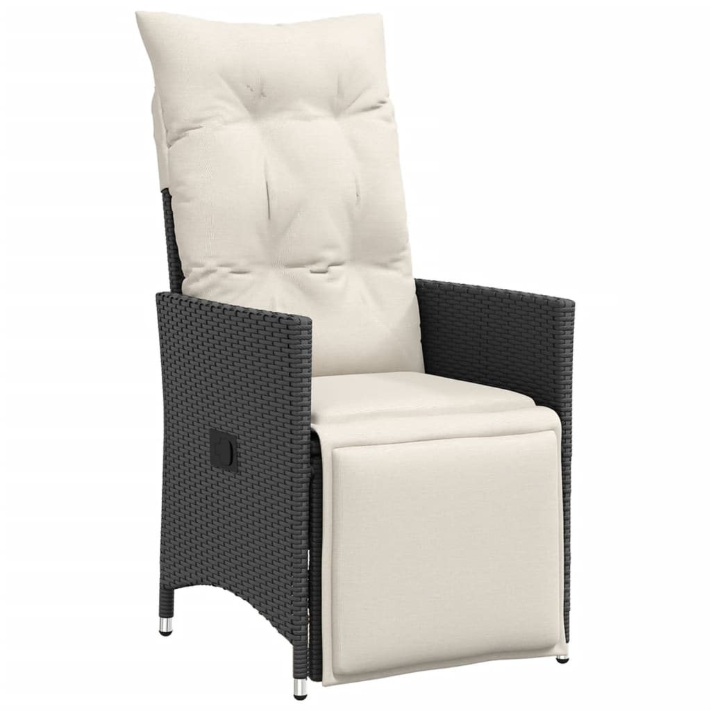 Σετ Τραπεζαρίας Κήπου 5 Τεμαχίων Μαύρο Συνθ. Ρατάν με Μαξιλάρια