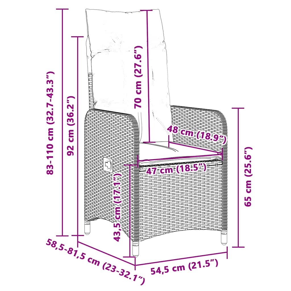 Σετ Επίπλων Bistro Κήπου 5 τεμ. Γκρι Συνθετ. Ρατάν με Μαξιλάρια