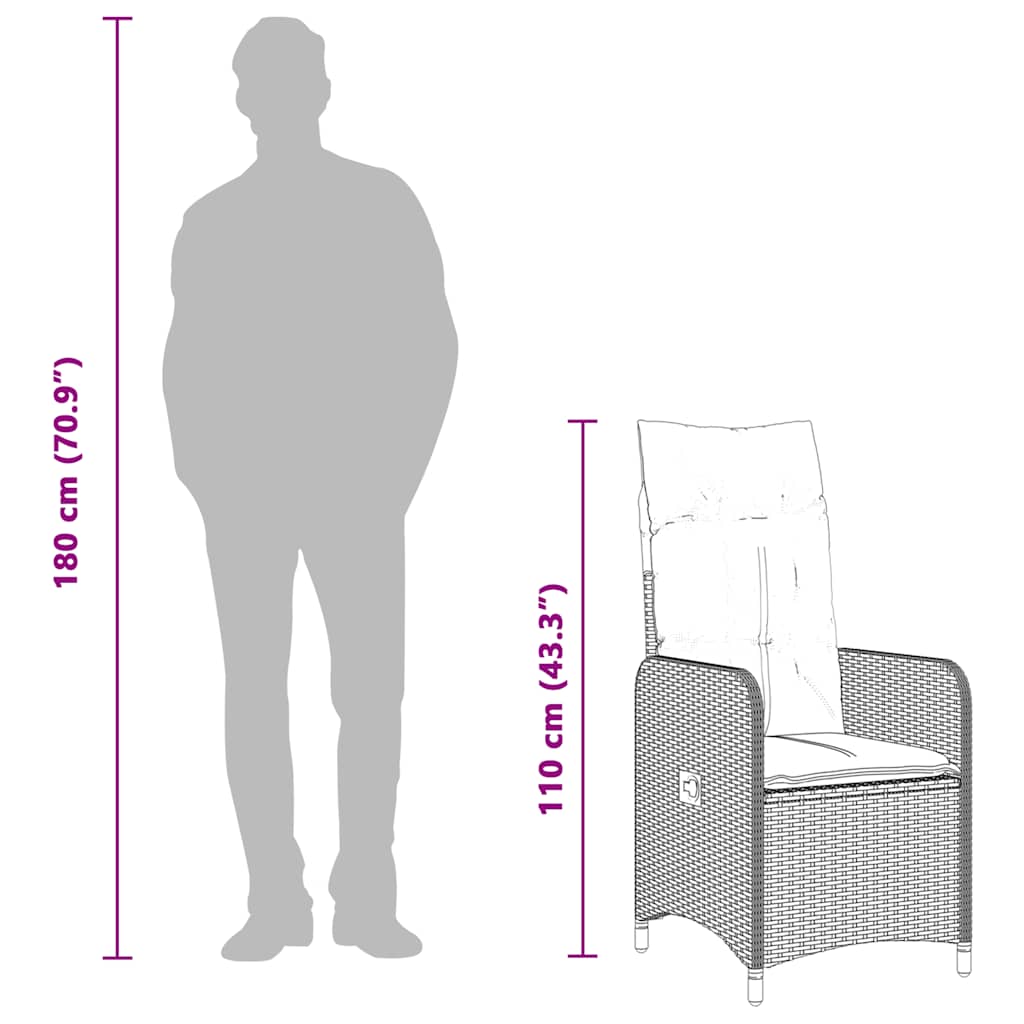 Σετ Επίπλων Bistro Κήπου 7 τεμ. Μπεζ Συνθετ. Ρατάν με Μαξιλάρια