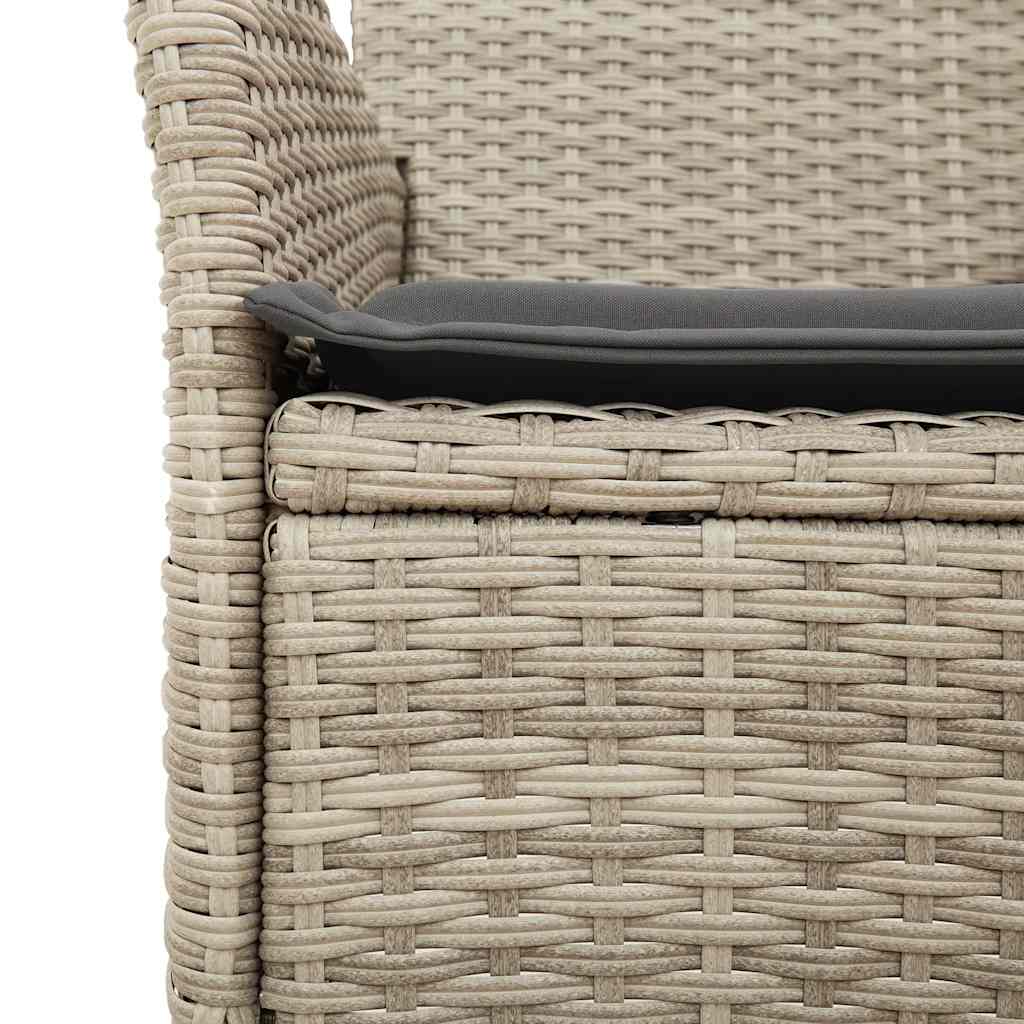 Σετ Τραπεζαρίας Κήπου 3 τεμ. Γκρι Συνθ.Ρατάν/Γυαλί με Μαξιλάρια