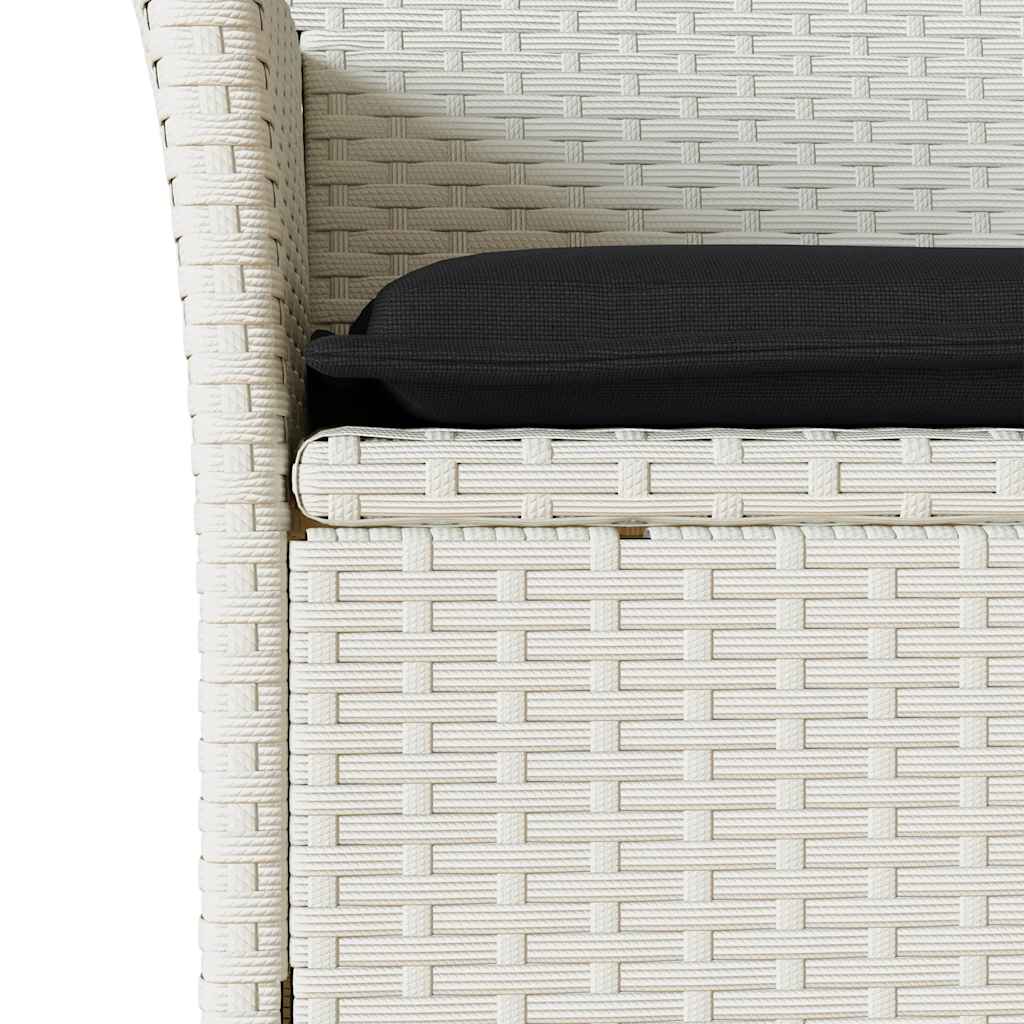 Σετ Τραπεζαρίας Κήπου 5τεμ. Λευκό Συνθ.Ρατάν/Γυαλί με Μαξιλάρια