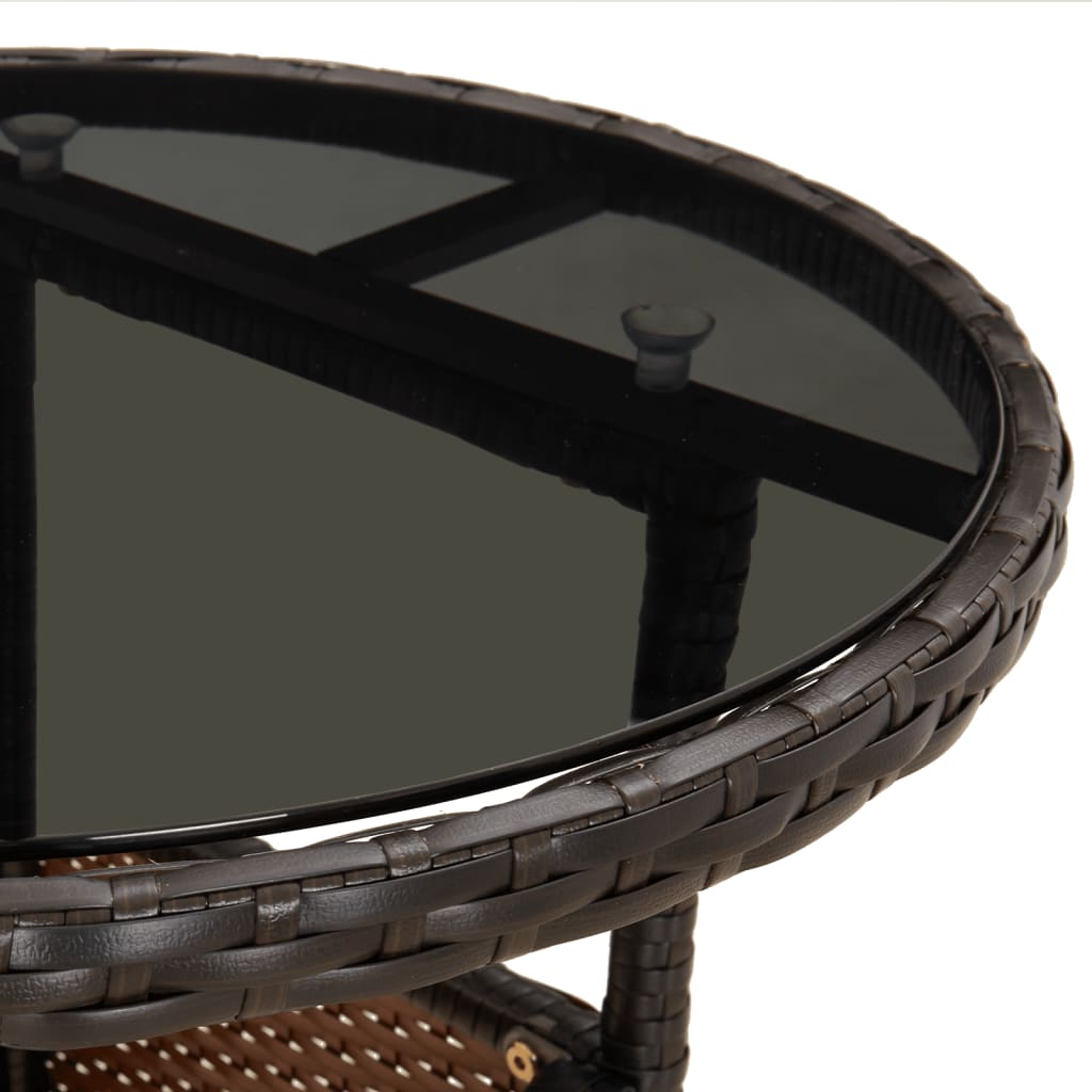 Σετ Τραπεζαρίας Κήπου 5 Τεμ. Καφέ Συνθ.Ρατάν/Γυαλί με Μαξιλάρια