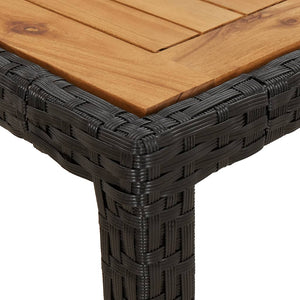 Σετ Τραπεζαρίας Κήπου 7 τεμ. Μαύρο Συνθ.Ρατάν/Ακακίας Μαξιλάρια