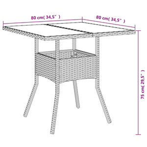 Σετ Τραπεζαρίας Κήπου 5 τεμ. Μαύρο Συνθ.Ρατάν/Ακακίας Μαξιλάρια