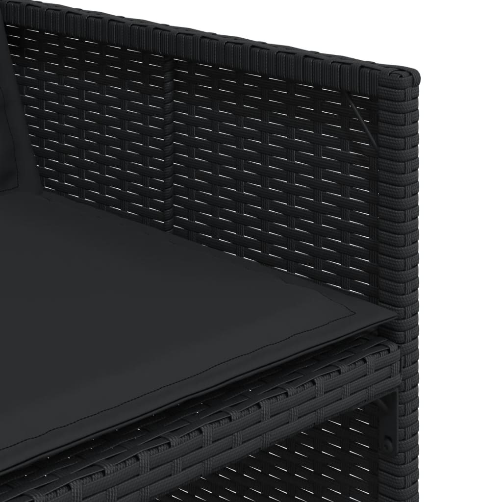 Σετ Τραπεζαρίας Κήπου 5 Τεμαχίων Μαύρο Συνθ. Ρατάν με Μαξιλάρια