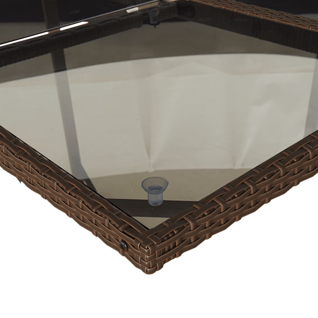 Σετ Τραπεζαρίας Κήπου 5 Τεμαχίων Καφέ Συνθ. Ρατάν με Μαξιλάρια