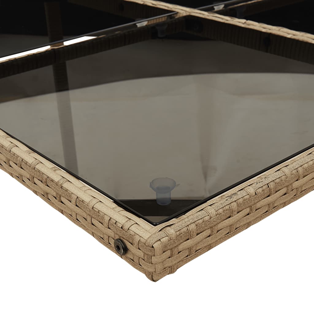 Σετ Τραπεζαρίας Κήπου 5 τεμ. Μπεζ Συνθετικό Ρατάν με Μαξιλάρι - Pakobazaar