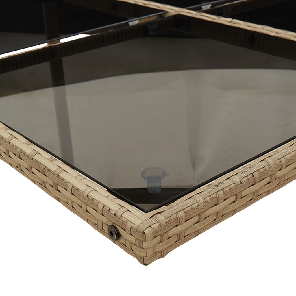 Σετ Τραπεζαρίας Κήπου 5 τεμ. Μικτό Μπεζ Συνθ. Ρατάν & Μαξιλάρια