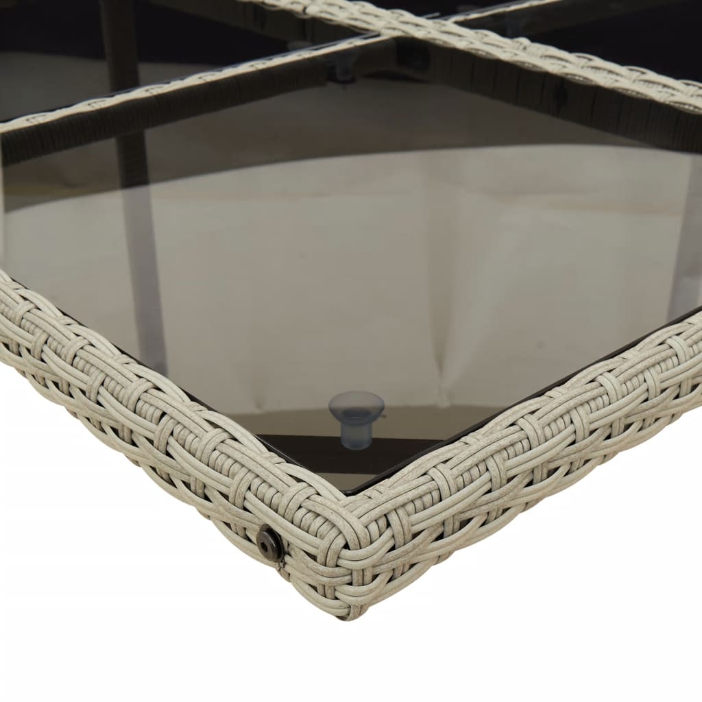 Σετ Τραπεζαρίας Κήπου 7 τεμ. Αν. Γκρι Συνθ. Ρατάν με Μαξιλάρια