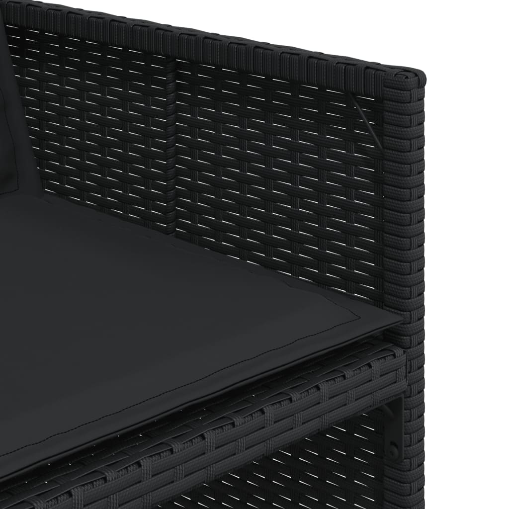 Σετ Τραπεζαρίας Κήπου 9 τεμ Μαύρο από Συνθ. Ρατάν με Μαξιλάρια