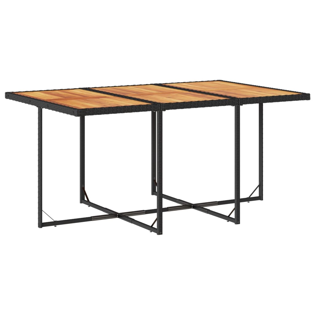 Σετ Τραπεζαρίας Κήπου 11 τεμ Μαύρο από Συνθ. Ρατάν με Μαξιλάρια