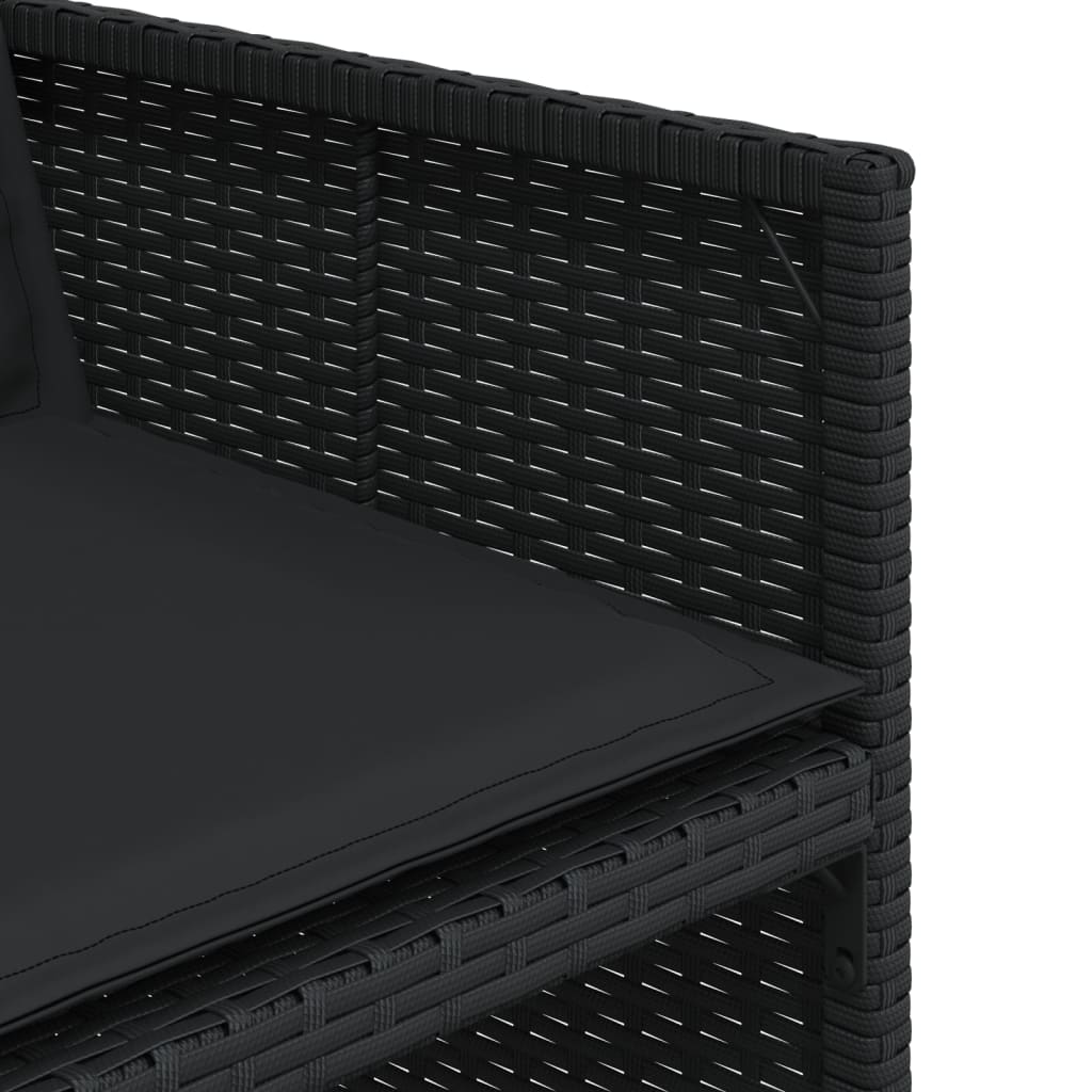 Σετ Τραπεζαρίας Κήπου 13τεμ. Μαύρο από Συνθ. Ρατάν με Μαξιλάρια