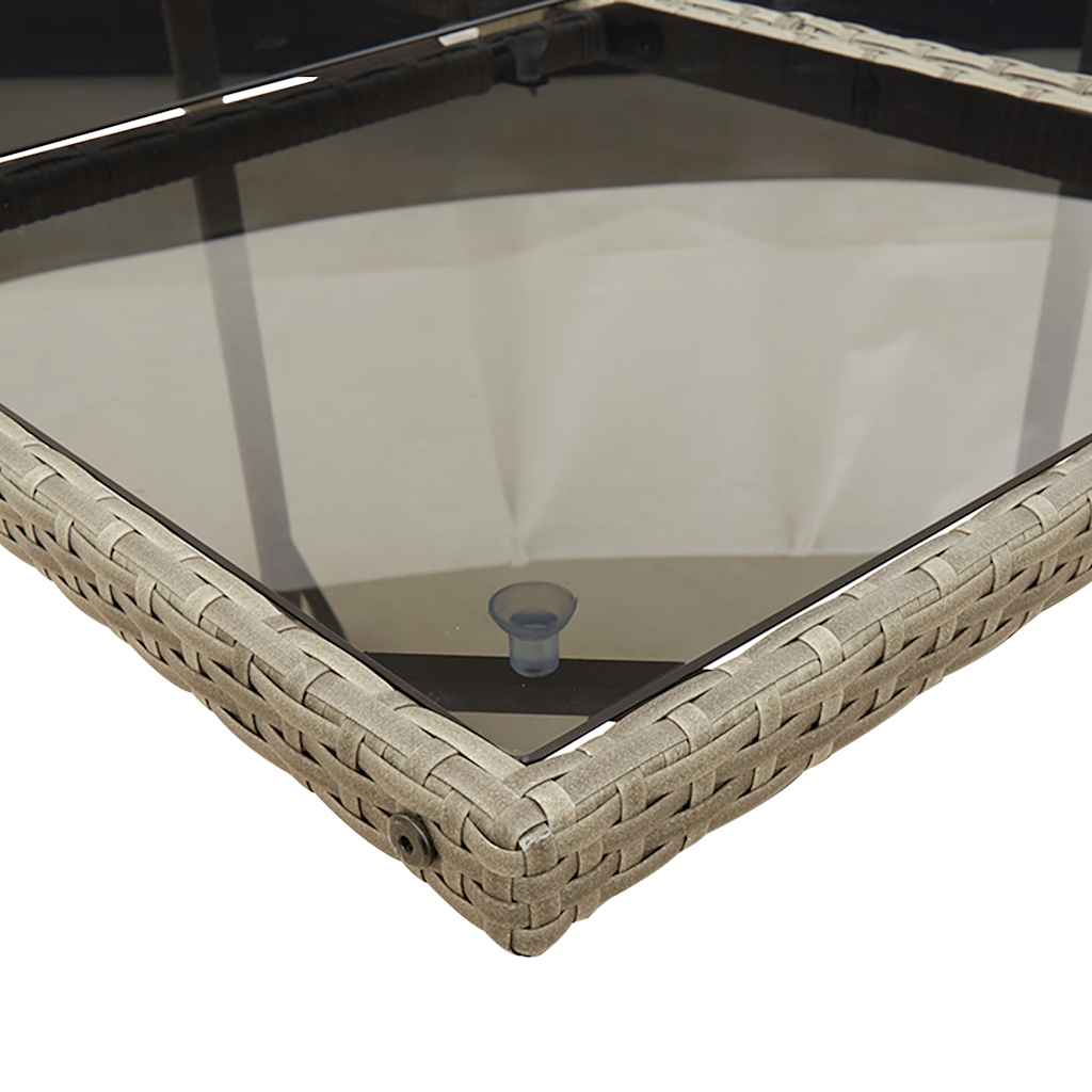 Σετ Τραπεζαρίας Κήπου 15 τεμ. Γκρι Συνθετικό Ρατάν με Μαξιλάρια