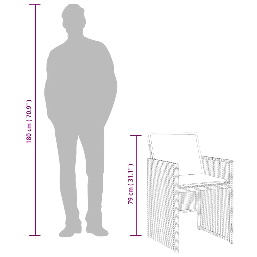 Σετ Τραπεζαρίας Κήπου 15 τεμ. Μπεζ Συνθετικό Ρατάν με Μαξιλάρια - Pakobazaar