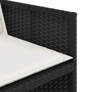 Σετ Τραπεζαρίας Κήπου 15 τεμ Μαύρο από Συνθ. Ρατάν με Μαξιλάρια