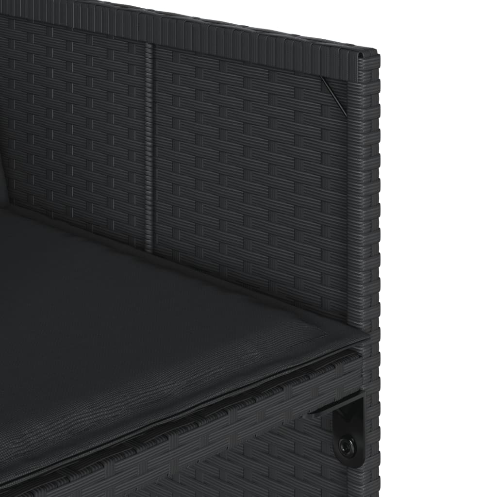 Σετ Τραπεζαρίας Κήπου 5 Τεμαχίων Μαύρο Συνθ. Ρατάν με Μαξιλάρια