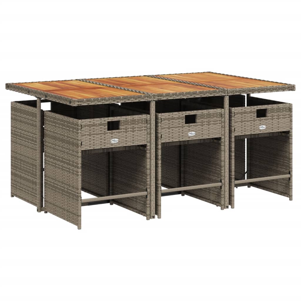 Σετ Τραπεζαρίας Κήπου 7 τεμ. Γκρι Συνθ. Ρατάν με Μαξιλάρια