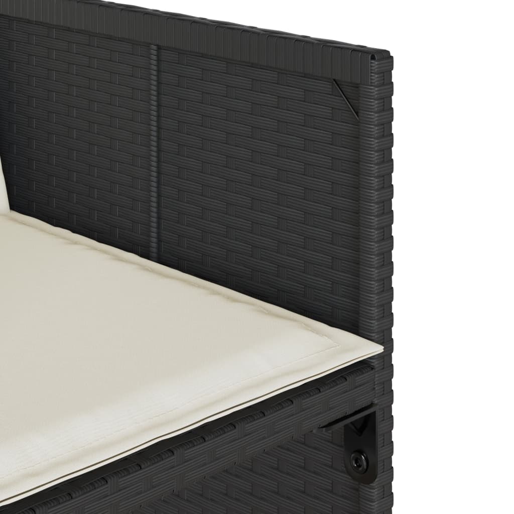 Σετ Τραπεζαρίας Κήπου 11 τεμ Μαύρο από Συνθ. Ρατάν με Μαξιλάρια