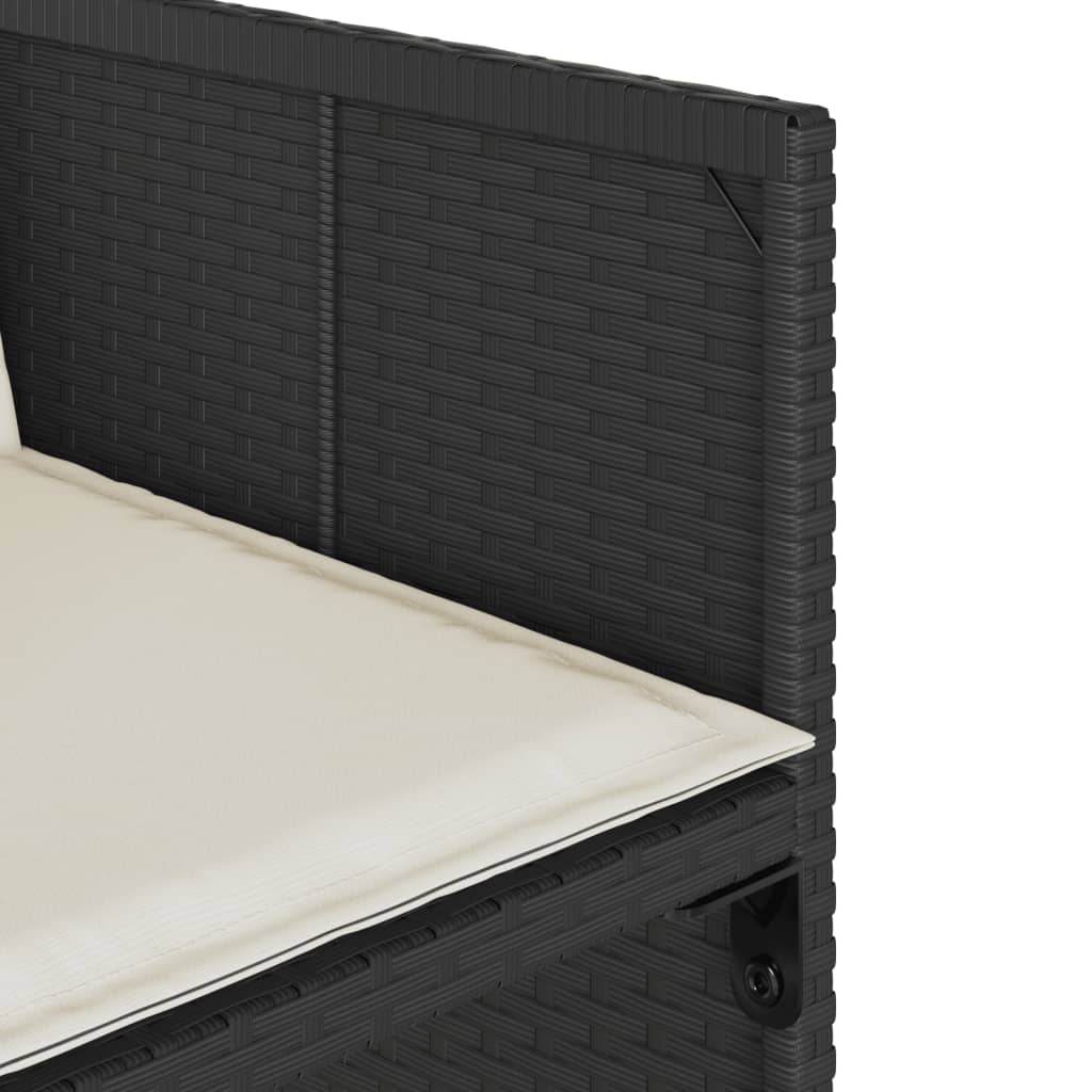 Σετ Τραπεζαρίας Κήπου 13τεμ. Μαύρο από Συνθ. Ρατάν με Μαξιλάρια