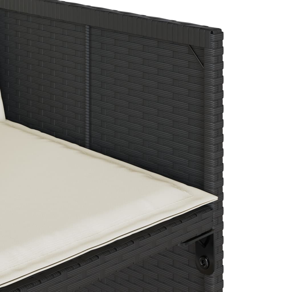 Σετ Τραπεζαρίας Κήπου 11 τεμ Μαύρο από Συνθ. Ρατάν με Μαξιλάρια