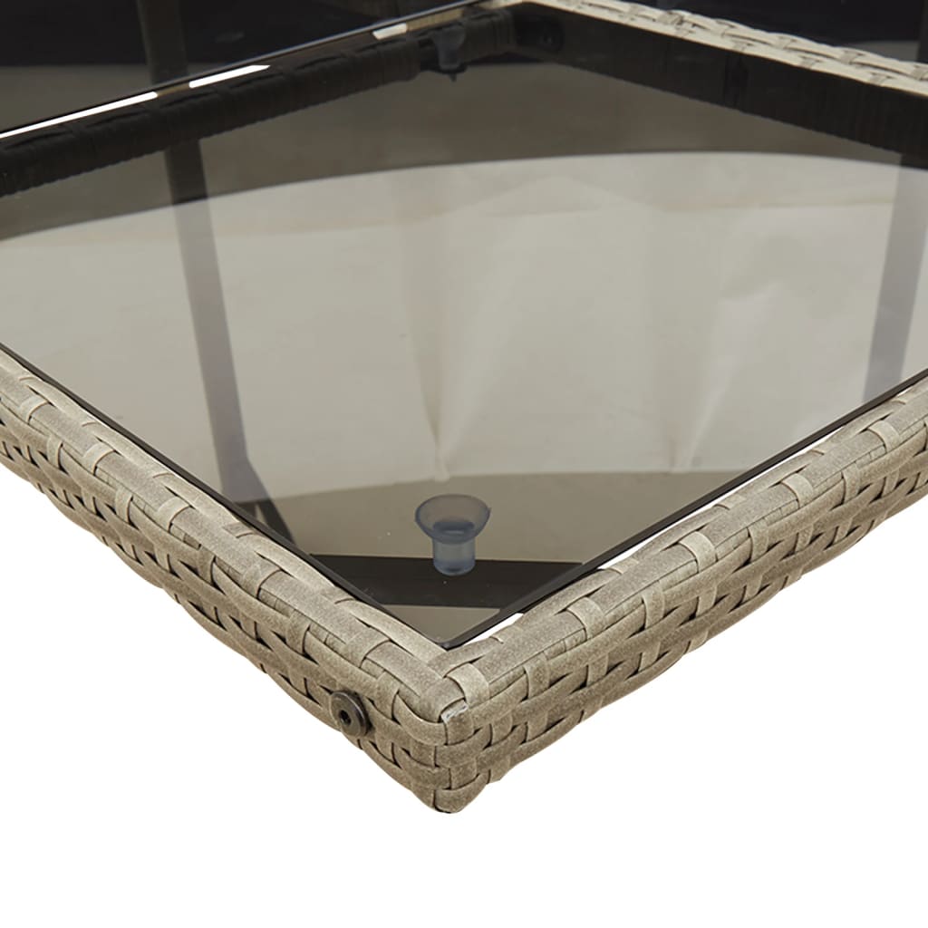 Σετ Τραπεζαρίας Κήπου 15 τεμ. Γκρι Συνθετικό Ρατάν με Μαξιλάρια