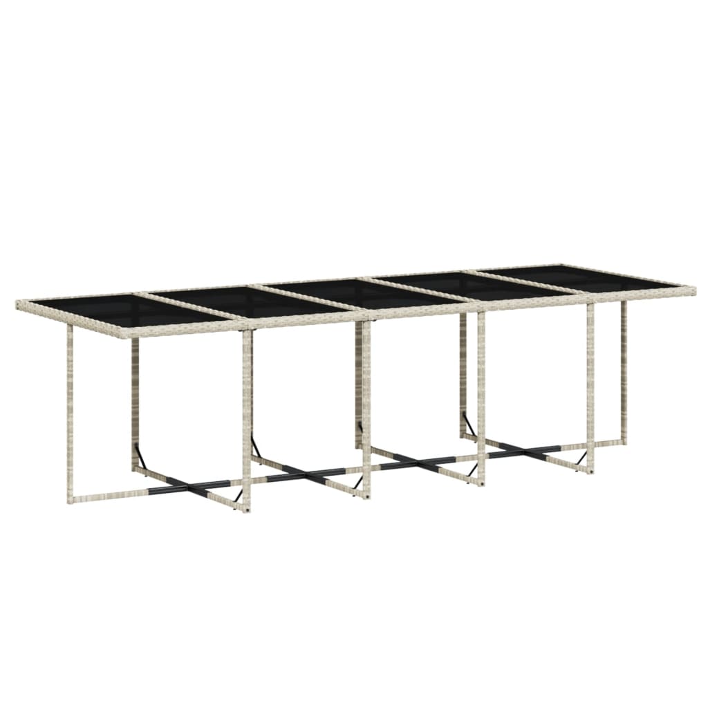 Σετ Τραπεζαρίας Κήπου 15 τεμ. Αν. Γκρι Συνθ. Ρατάν με Μαξιλάρια