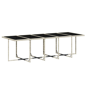 Σετ Τραπεζαρίας Κήπου 15 τεμ. Αν. Γκρι Συνθ. Ρατάν με Μαξιλάρια