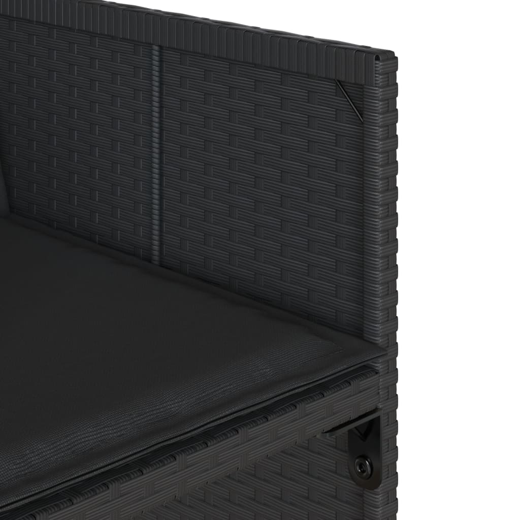 Σετ Τραπεζαρίας Κήπου 17 τεμ Μαύρο από Συνθ. Ρατάν με Μαξιλάρια