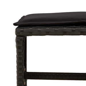 Σετ Τραπεζαρίας Κήπου 13τεμ. Μαύρο από Συνθ. Ρατάν με Μαξιλάρια