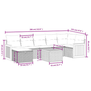 Σαλόνι Κήπου Σετ 8 τεμ. Μπεζ Συνθετικό Ρατάν με Μαξιλάρια