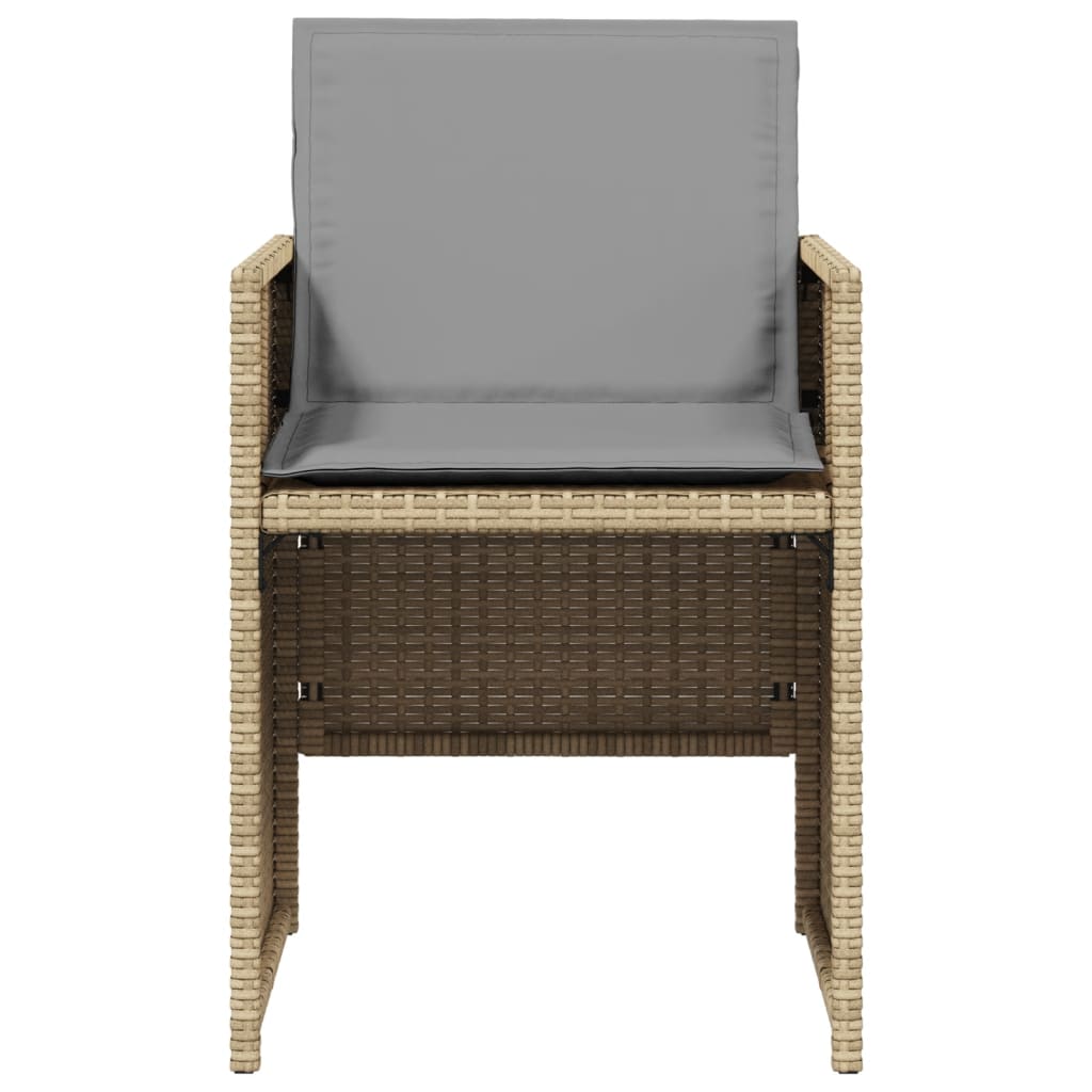 Καρέκλες Κήπου 4 τεμ. Μικτό Μπεζ Συνθετικό Ρατάν με Μαξιλάρια